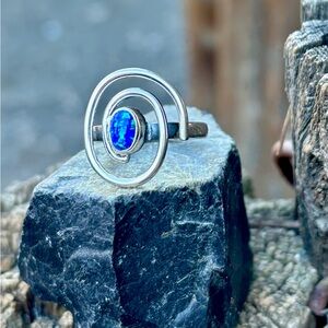 Blue Fire Opal Ring